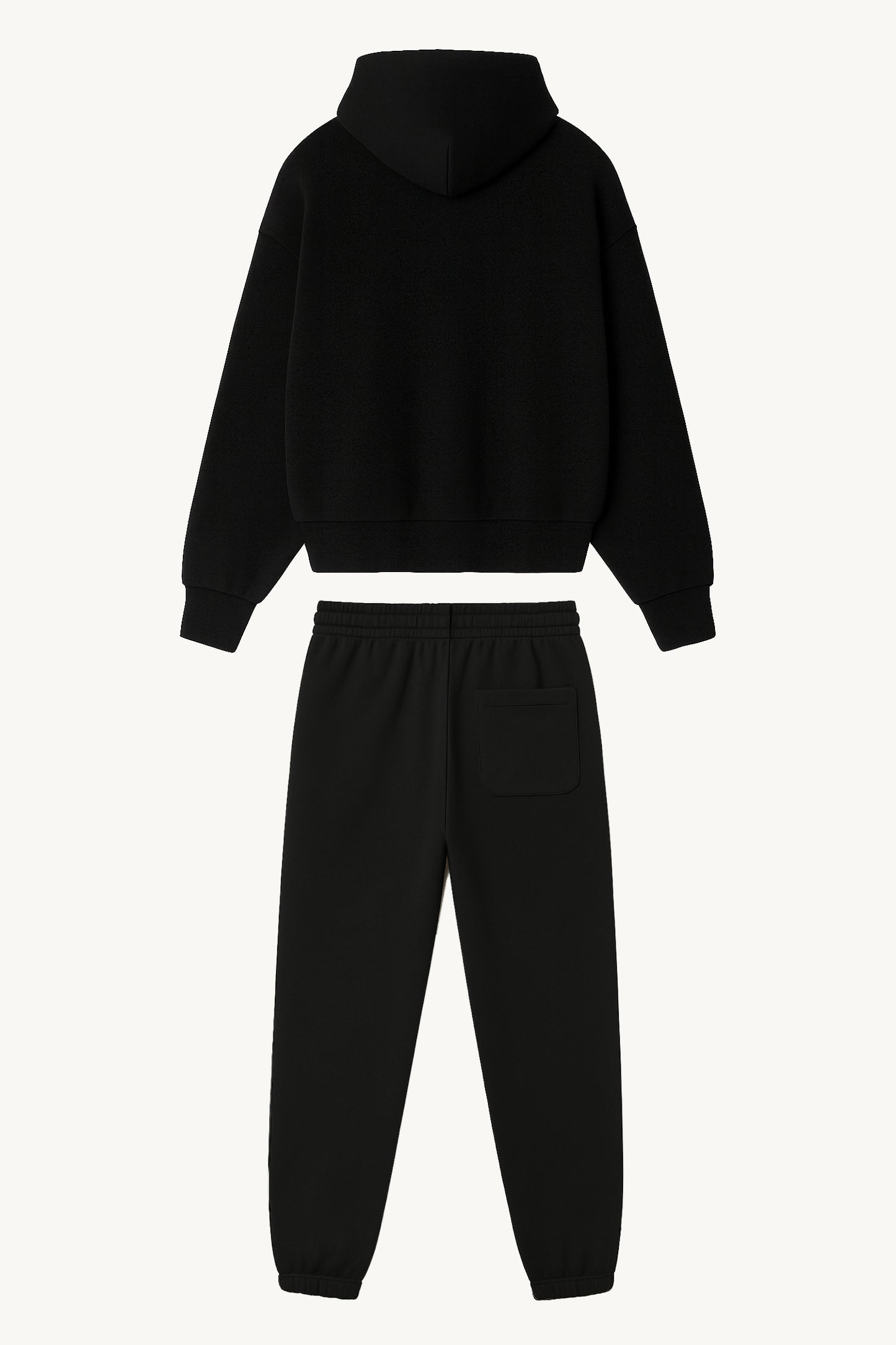 Happy Home centerpiece sweat set jet black back — limited edition mental health streetwear