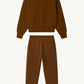 Happy Home centerpiece sweat set chocolate back — oversized matching set
