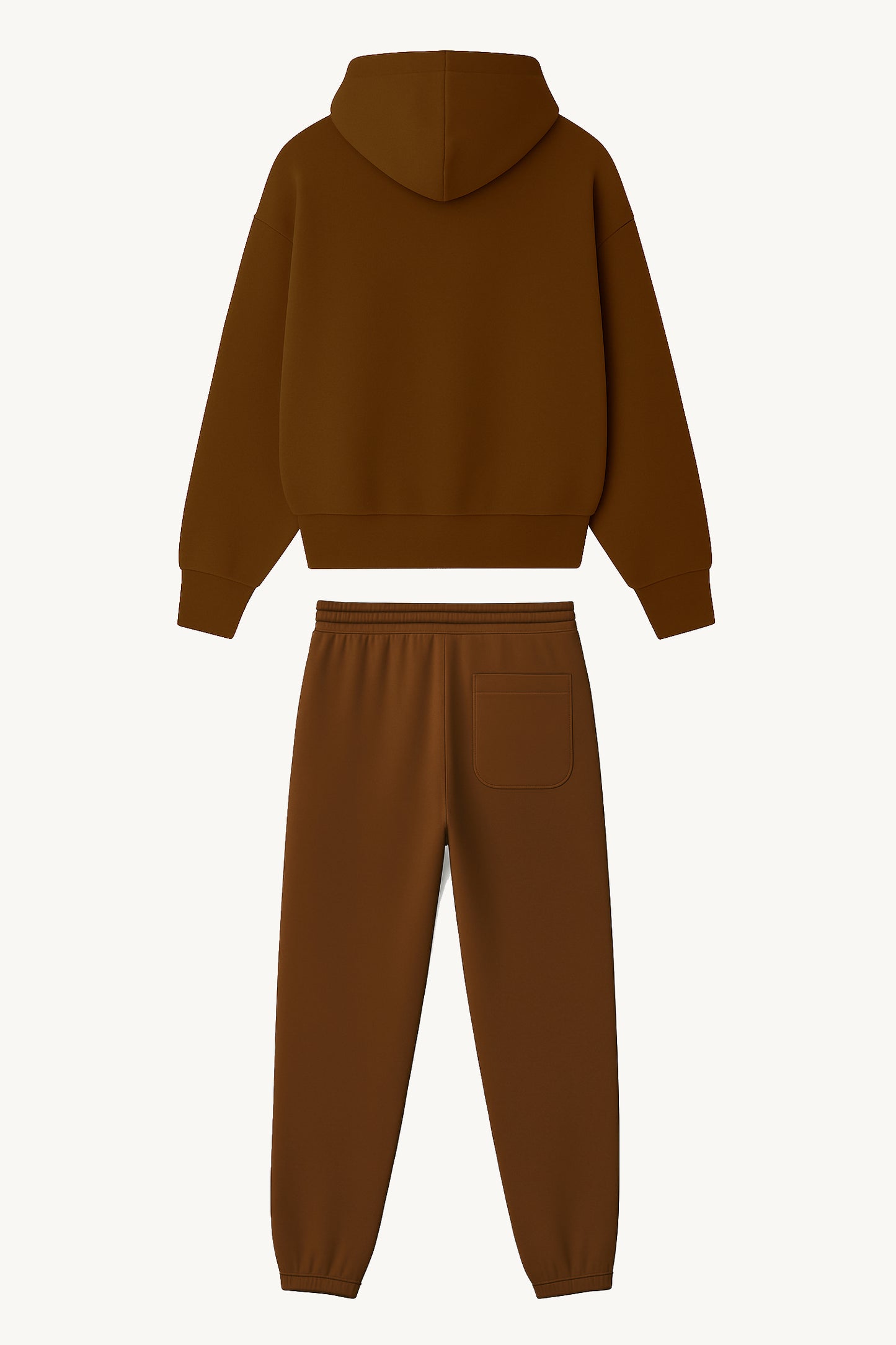Happy Home centerpiece sweat set chocolate back — oversized matching set