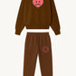 Happy Home centerpiece sweat set chocolate — matching hoodie and sweatpants, 340 GSM fleece
