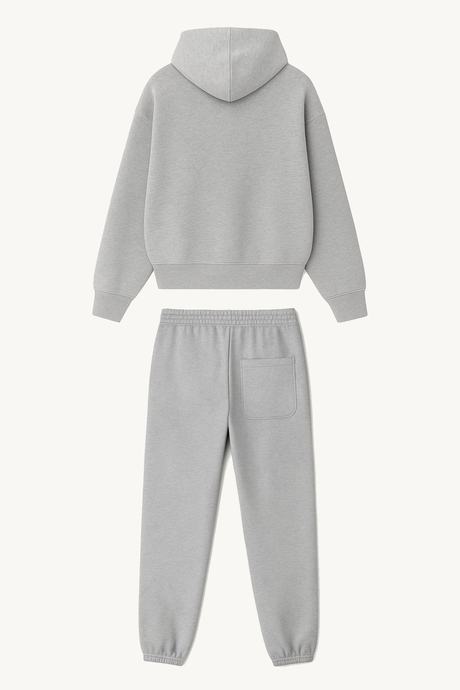 Happy Home centerpiece sweat set heather gray back — limited drop mental health streetwear