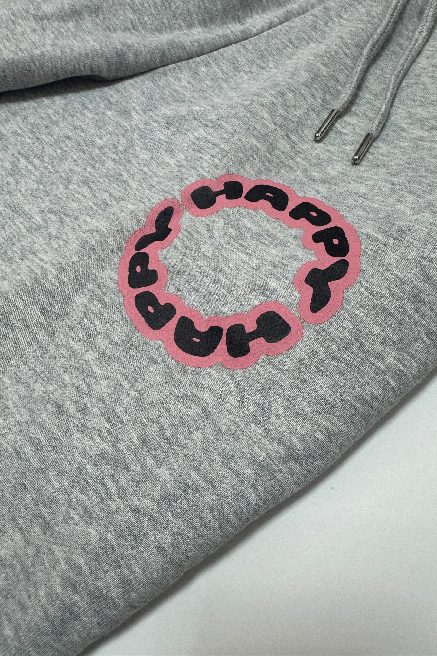 Happy Home centerpiece sweatpants heather gray lifestyle — earthy streetwear brand with a cause