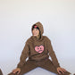 Happy Home chocolate sweat set on model — comfortable matching outfit