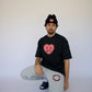 Happy Home heather gray sweatpants on model — limited drop mental health streetwear