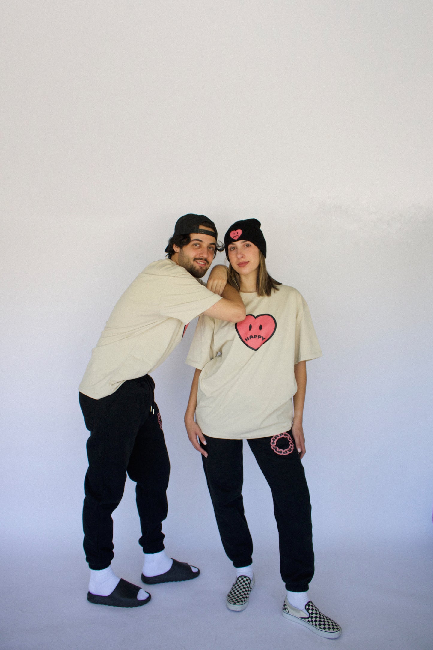 Happy Home centerpiece sweatpants jet black lifestyle — streetwear brand that donates to NAMI