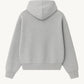 Happy Home centerpiece hoodie heather gray back — oversized mental health streetwear