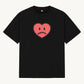 Happy Home centerpiece tee jet black front — screen-printed HAPPY logo, 240 GSM 100% cotton