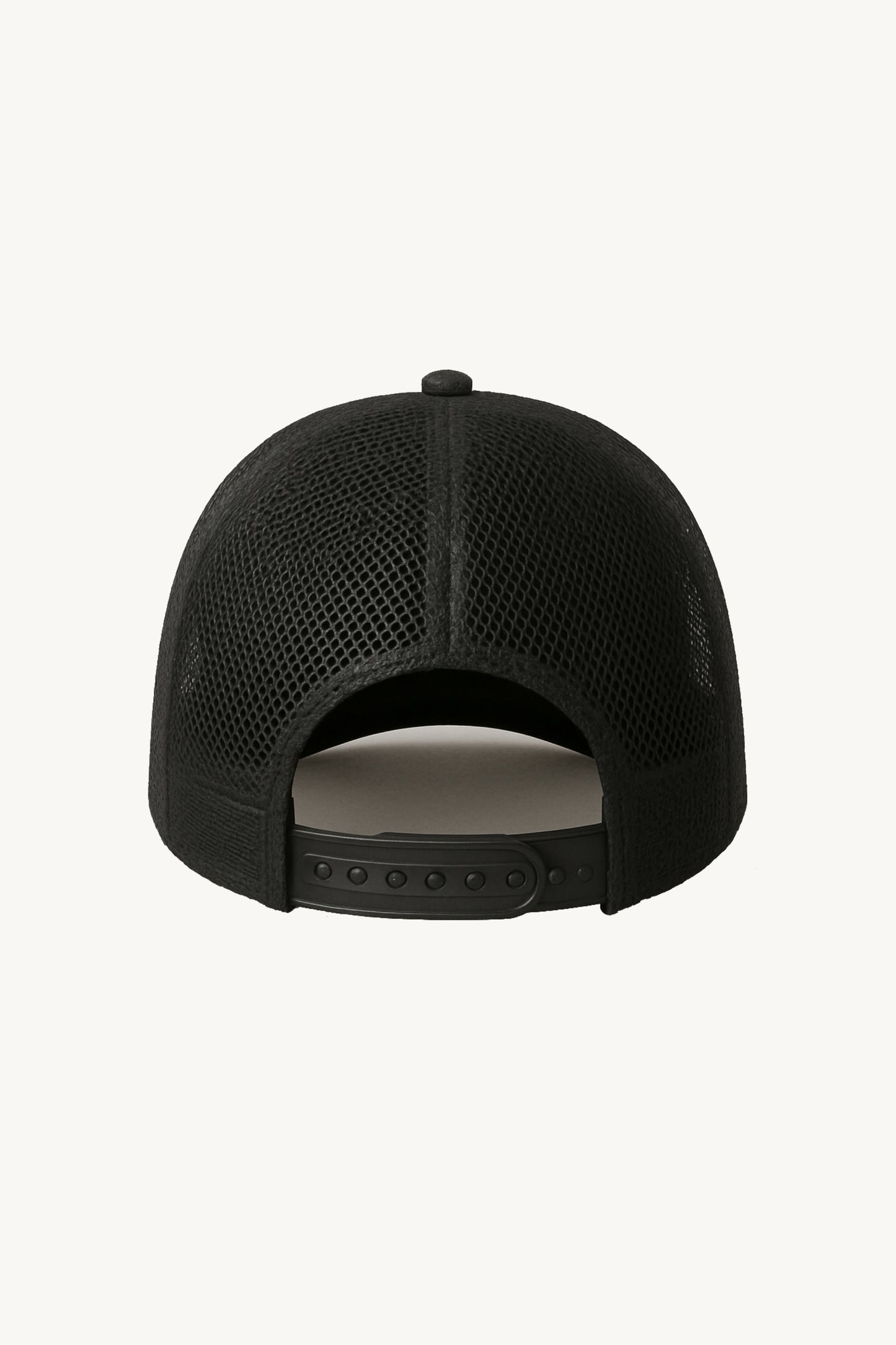 Happy Home centerpiece trucker hat jet black back — streetwear brand supports NAMI