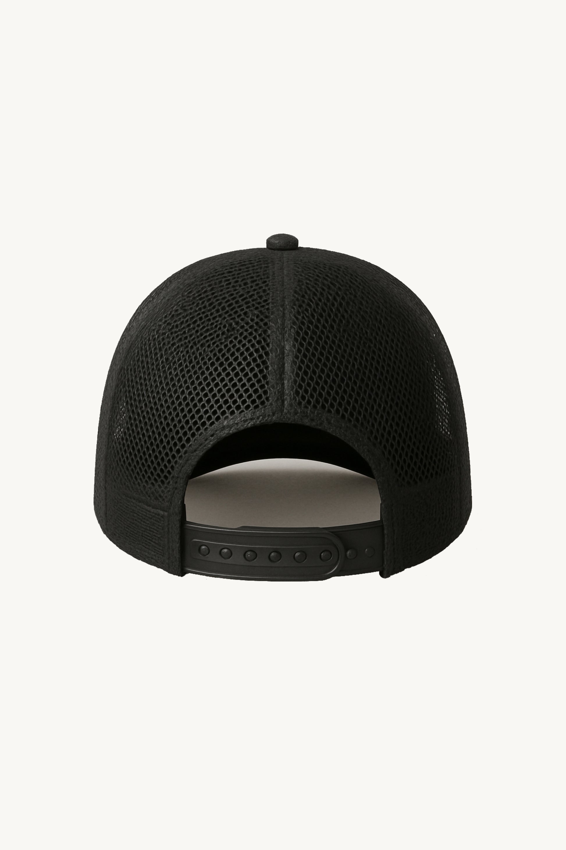 Happy Home centerpiece trucker hat jet black back — streetwear brand supports NAMI