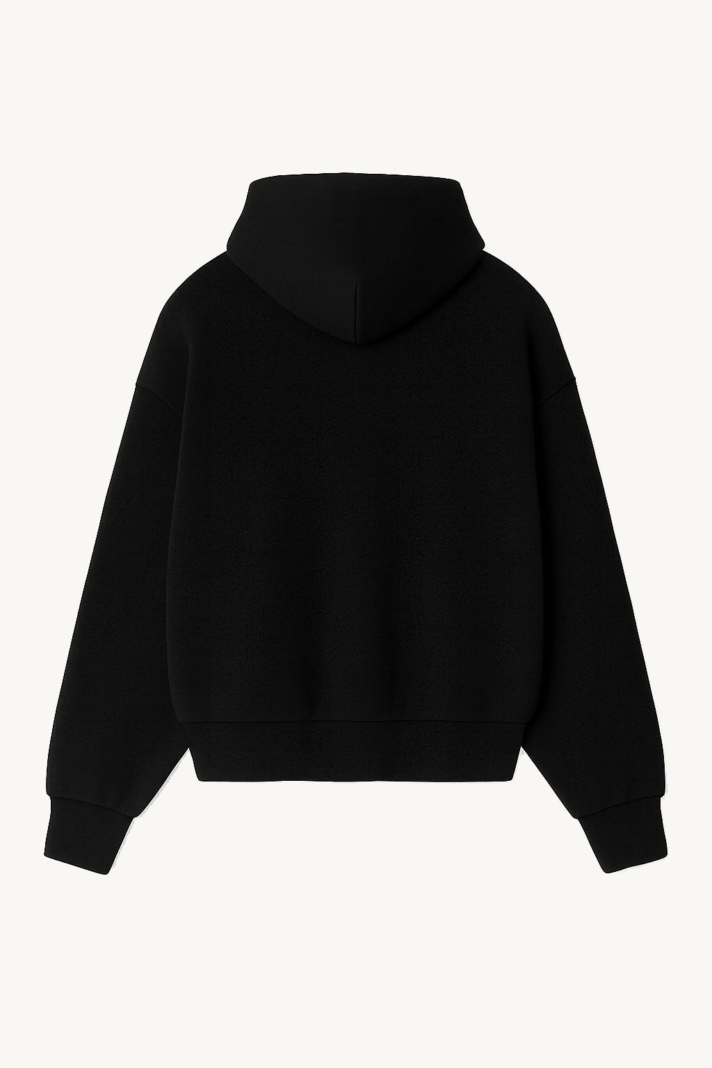 Happy Home centerpiece hoodie jet black back — oversized mental health hoodie