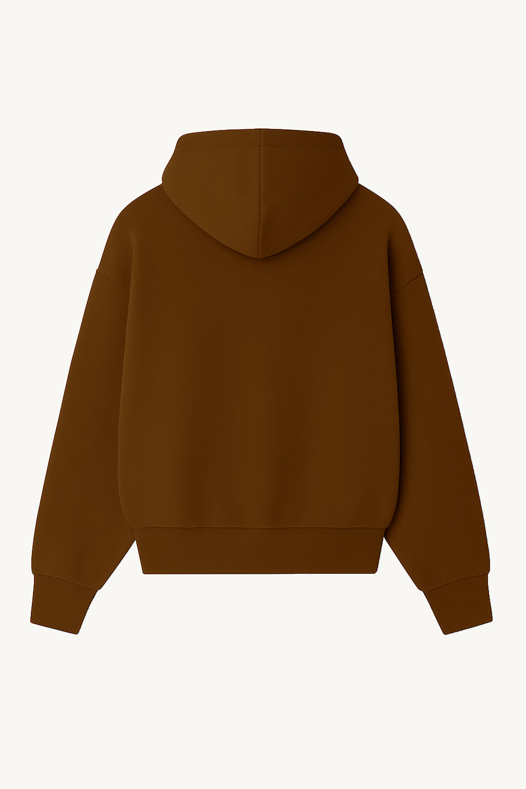 Happy Home centerpiece hoodie chocolate back — oversized founder-owned streetwear